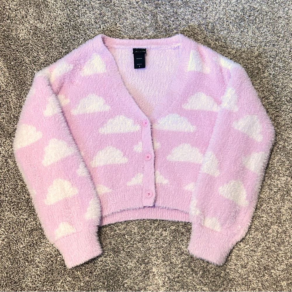Hot Topic Pink Clouds Crop Cardigan